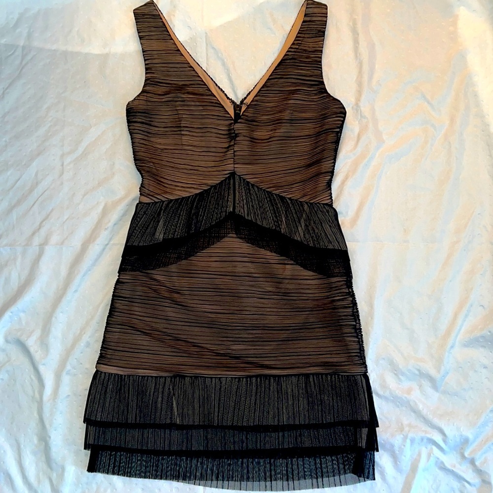 NWT - BCBG MaxAzria - Beautiful Dressy Black/Tan Dress.